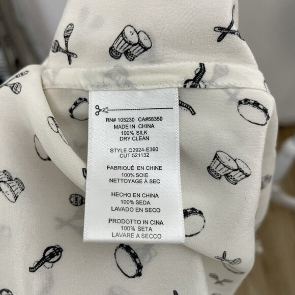 EQUIPMENT 100% Silk Instrument Music Band Sleeveless Tank Blouse size Small - Picture 8 of 8